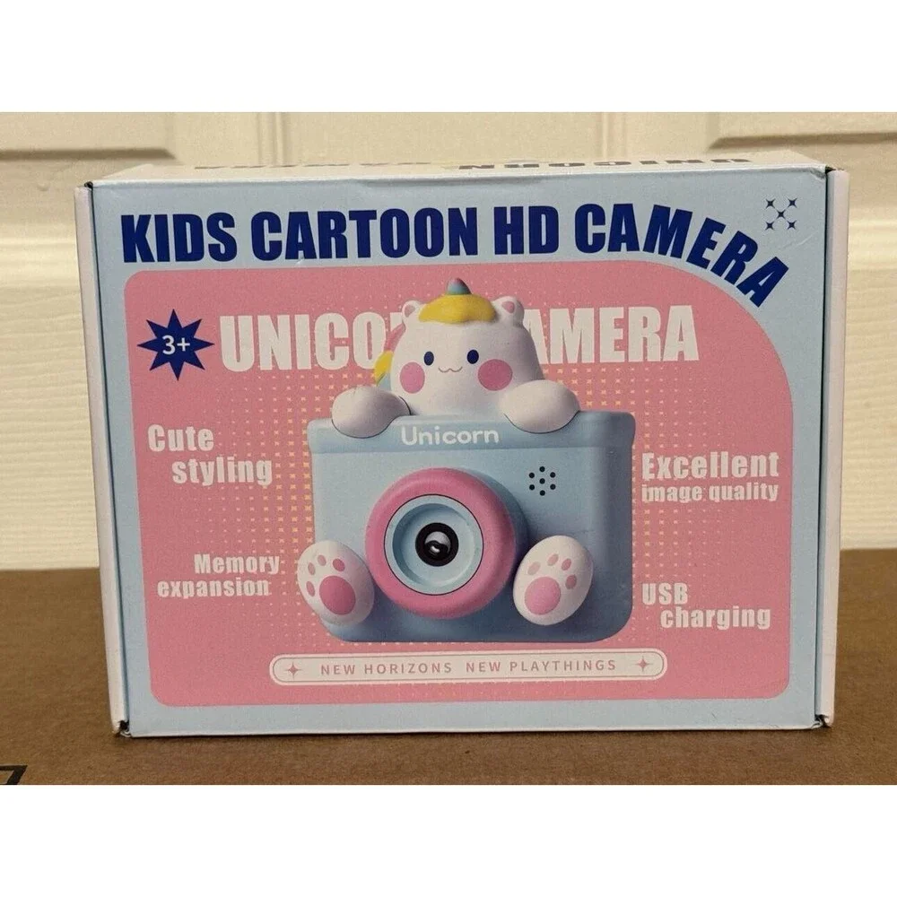 Kids HD Unicorn Pink Digital Camera with Tripod, 1080P Video Camera w/ 32GB SD